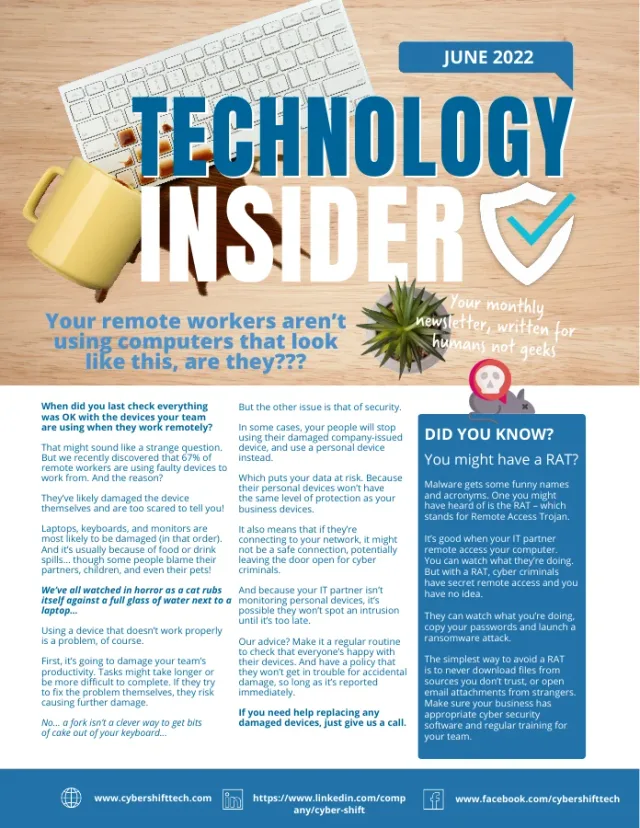 June 2022 Technology Insider newsletter cover June 2022 Technology Insider newsletter cover