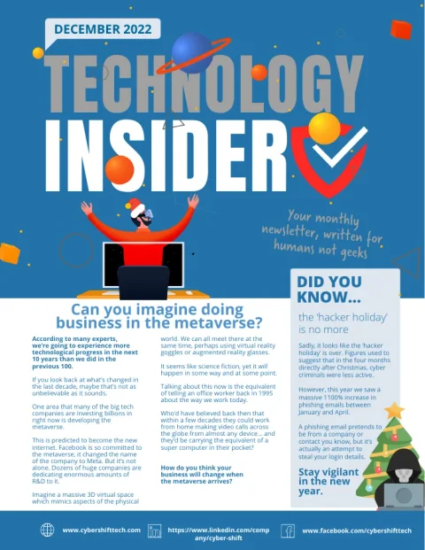 December 2022 Technology Insider newsletter cover December 2022 Technology Insider newsletter cover