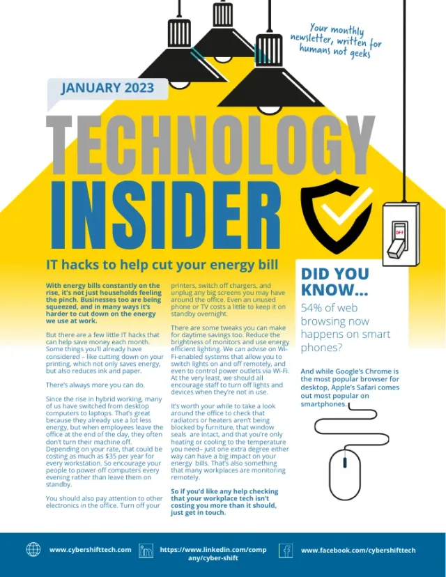 January 2023 Technology Insider newsletter cover January 2023 Technology Insider newsletter cover