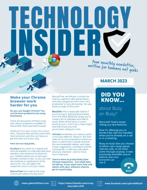 March 2023 Technology Insider newsletter cover