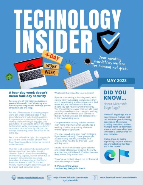 May 2023 Technology Insider newsletter cover May 2023 Technology Insider newsletter cover