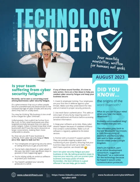 August 2023 Technology Insider newsletter cover August 2023 Technology Insider newsletter cover
