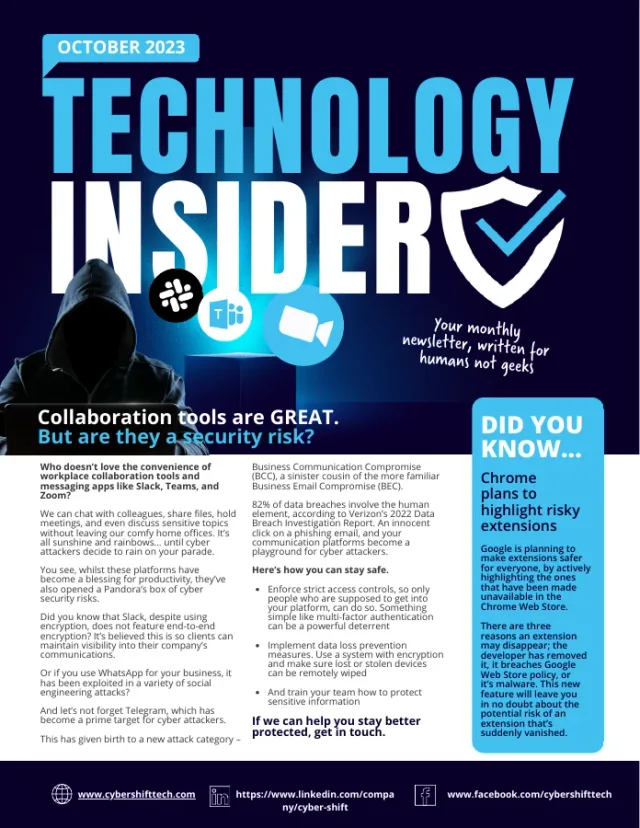 October 2023 Technology Insider newsletter cover October 2023 Technology Insider newsletter cover