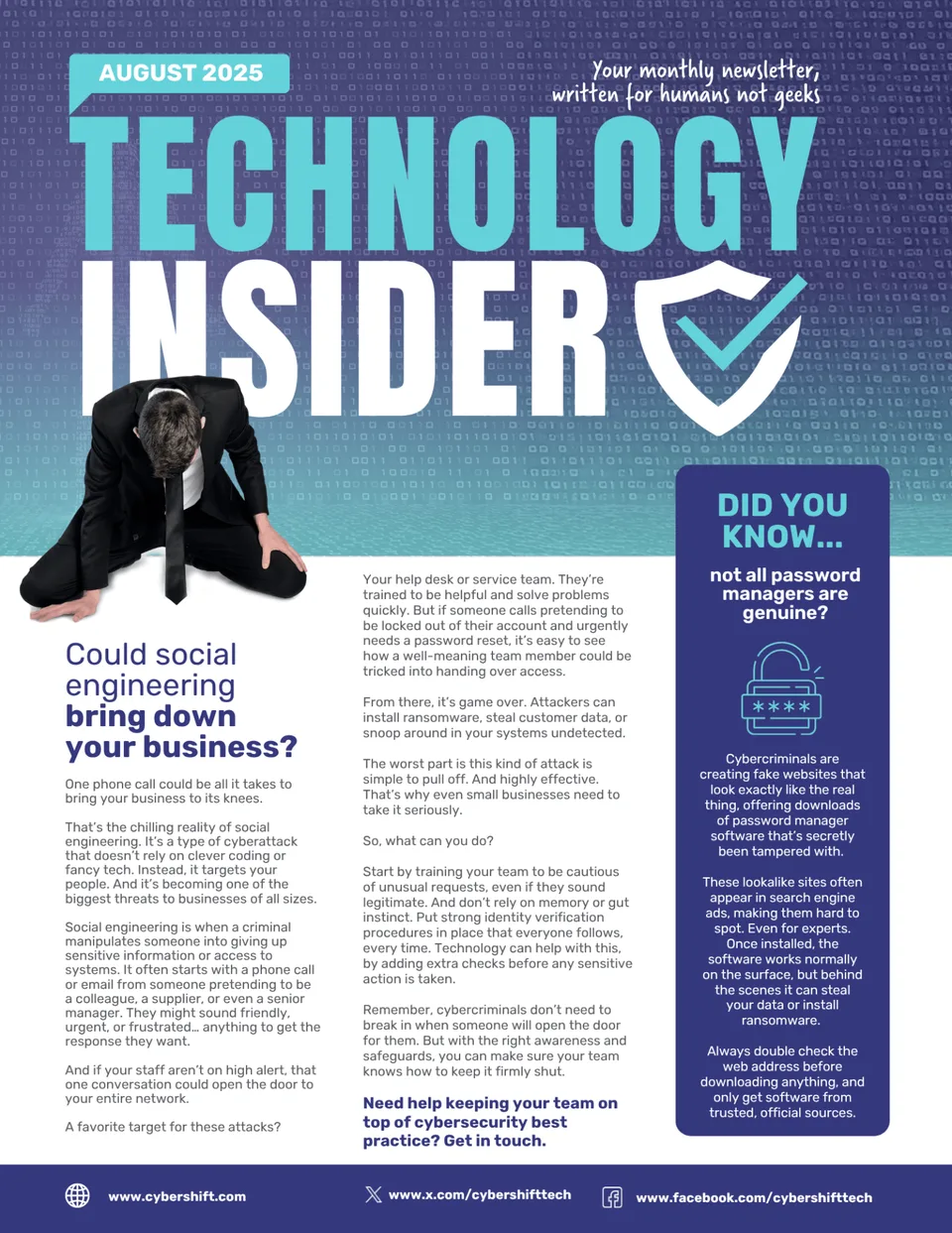 August 2025 Technology Insider newsletter cover August 2025 Technology Insider newsletter cover