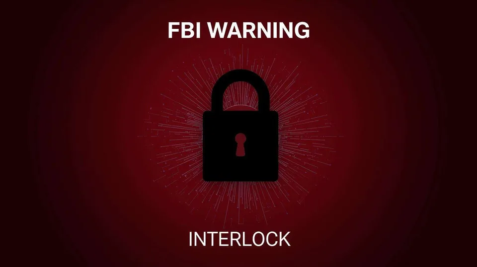 Interlock ransomware warning graphic with a padlock Interlock ransomware warning graphic with a padlock