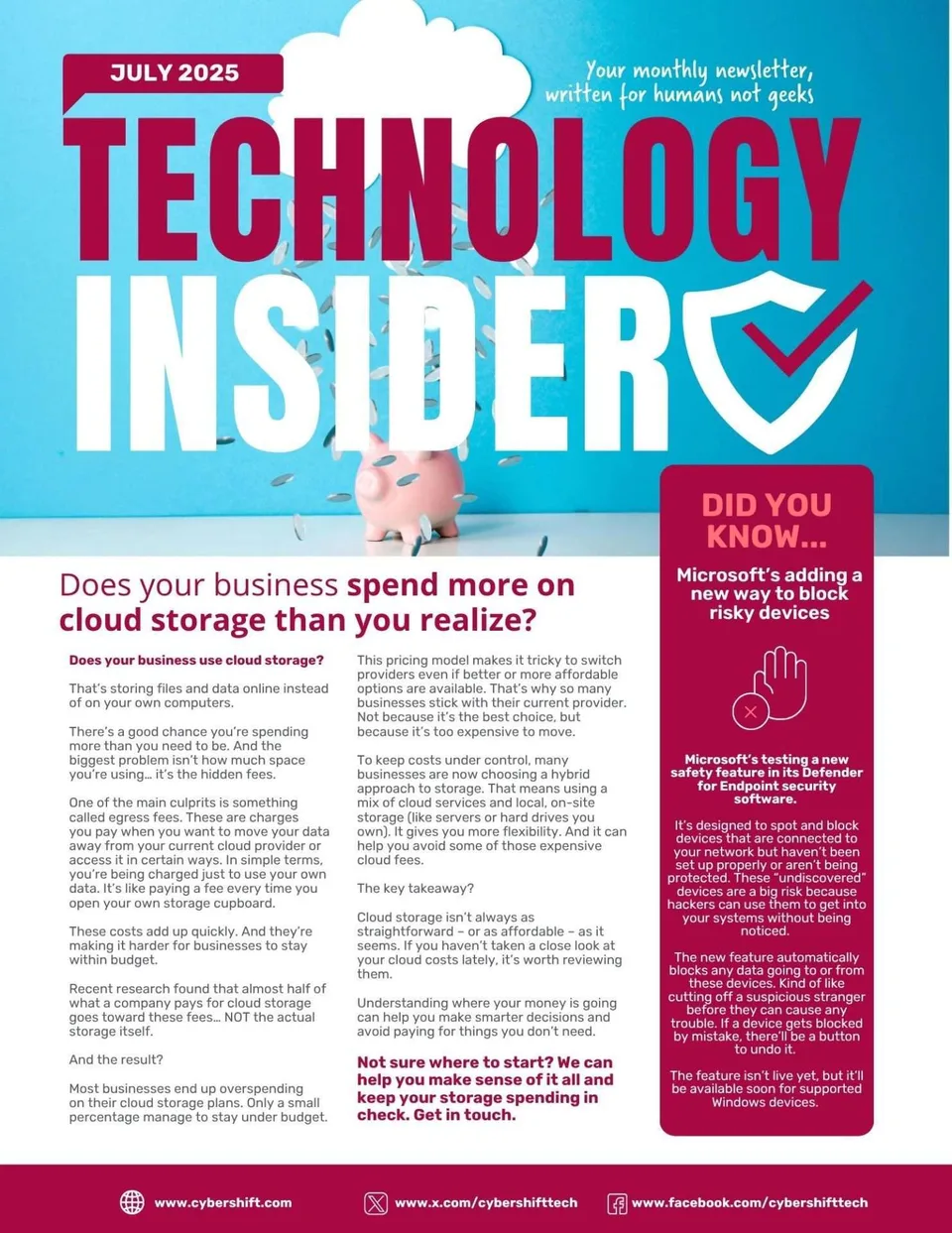 July 2025 Technology Insider newsletter cover July 2025 Technology Insider newsletter cover