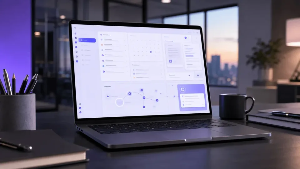 Laptop displaying a Copilot-style assistant interface Laptop displaying a Copilot-style assistant interface