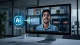 Illustration of AI translation during a video call