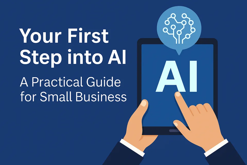 Your First Step into AI guide cover Your First Step into AI guide cover